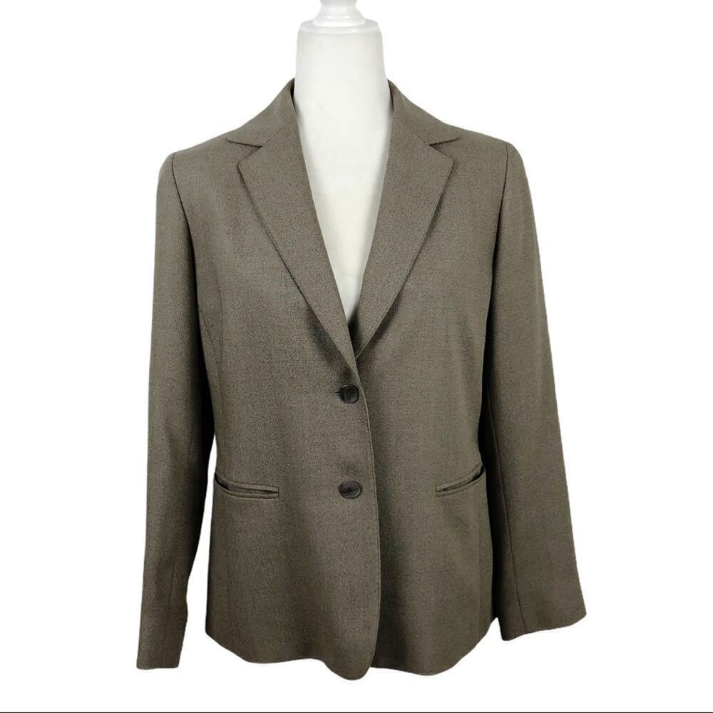 Lafayette 148 Beige Wool Silk Blazer Jacket 8P